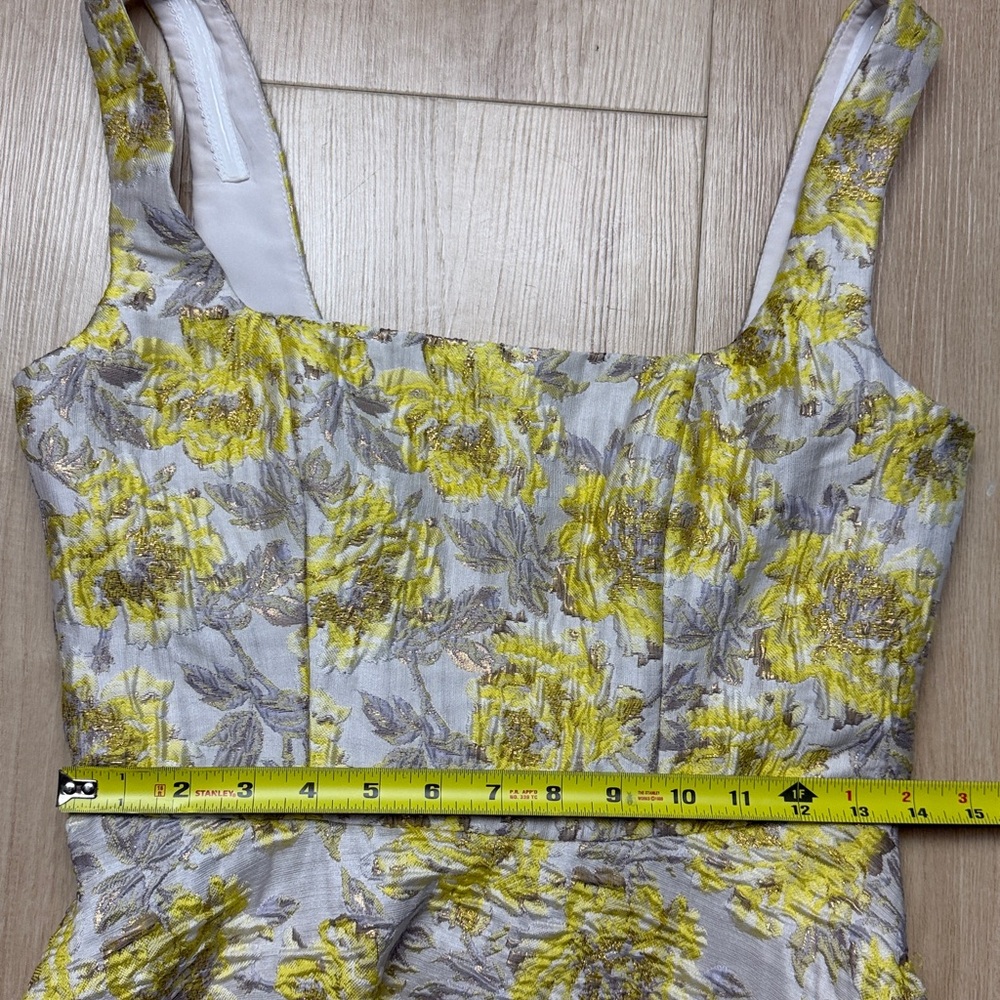 Dessy Collection Yellow Floral Midi Dress - Picture 7 of 9